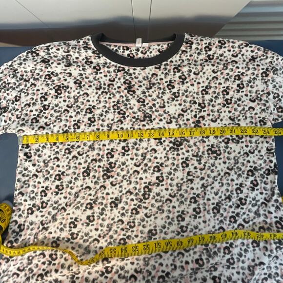 Joyspun Pink Black White Animal Print Velour Lounge Set‎ Elastic Trim Large - Picture 11 of 16